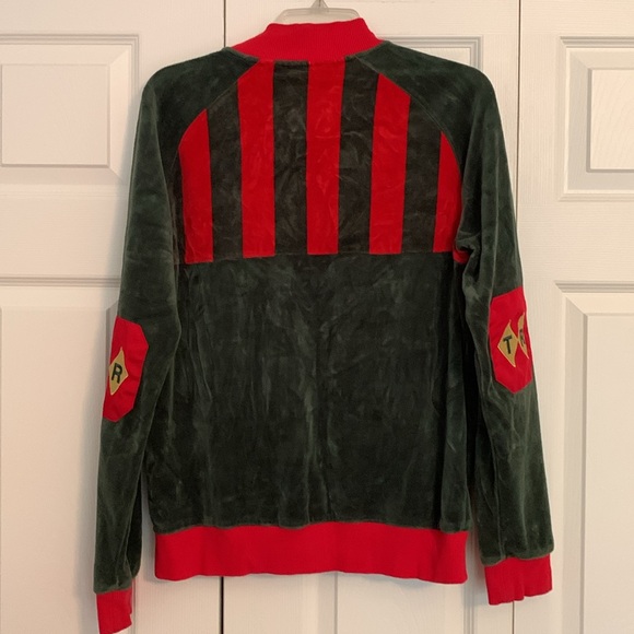 Men's Size S Troop Red | Green Crown Royal Velour Track Jacket.  L1 - Picture 8 of 9